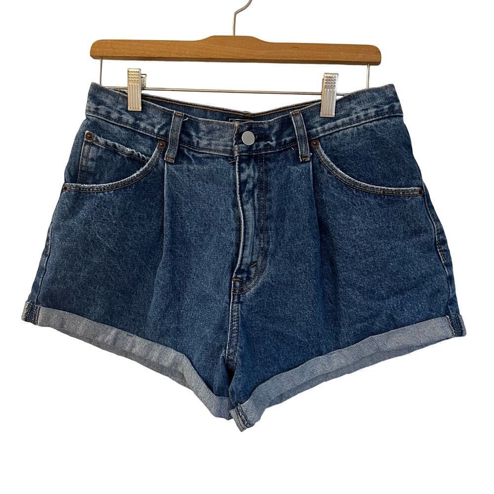 Abercrombie & Fitch Annie High Rise Pleated Jean Shorts Sz 6 (28)